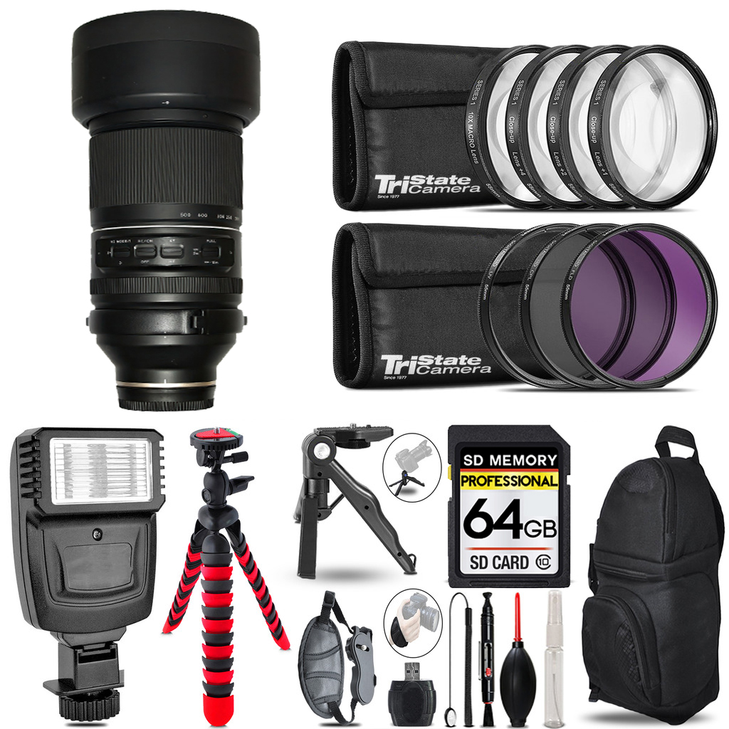 150-500mm f/5-6.7 III VXD Lens for +Flash +MACRO UV-CPL-FLD-64GB Kit *FREE SHIPPING*