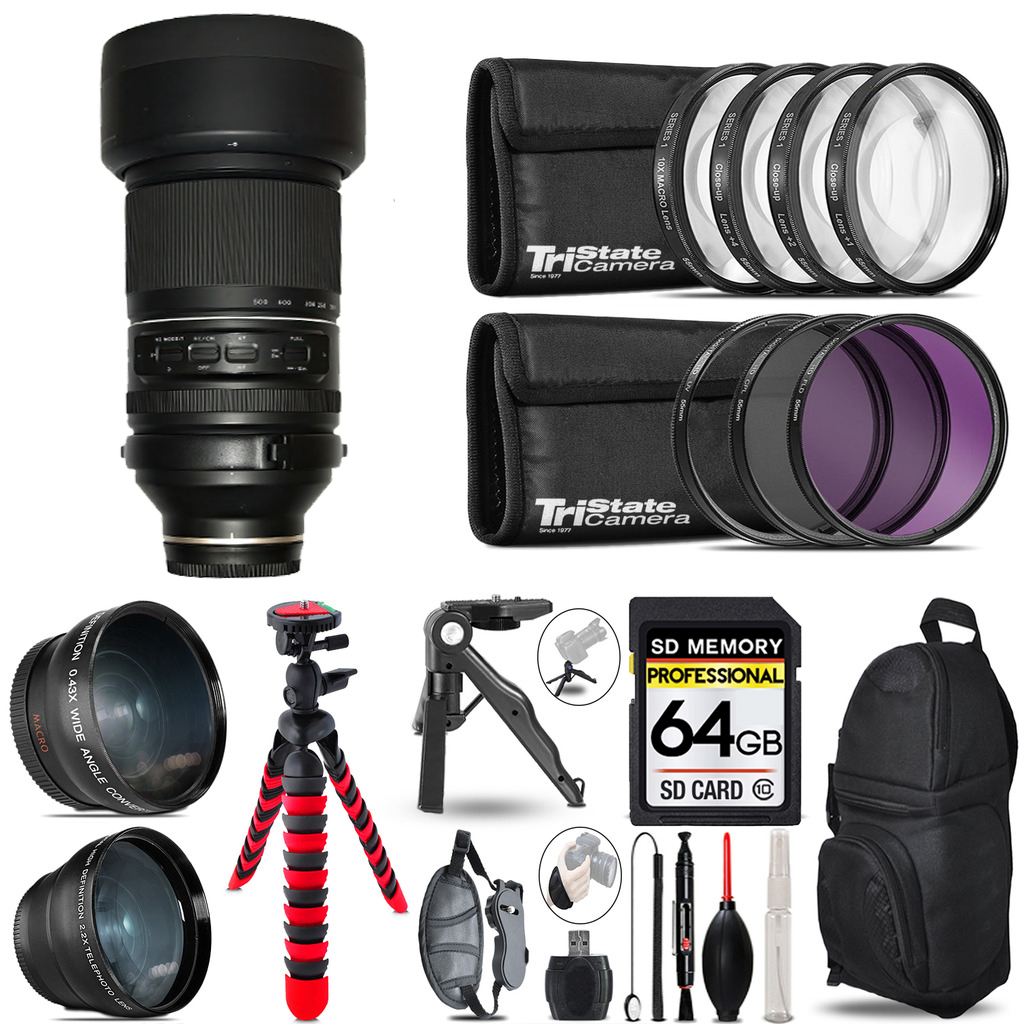 150-500mm f/5-6.7 III VXD Lens for 3 Lenses+ Tripod +Backpack -64GB *FREE SHIPPING*
