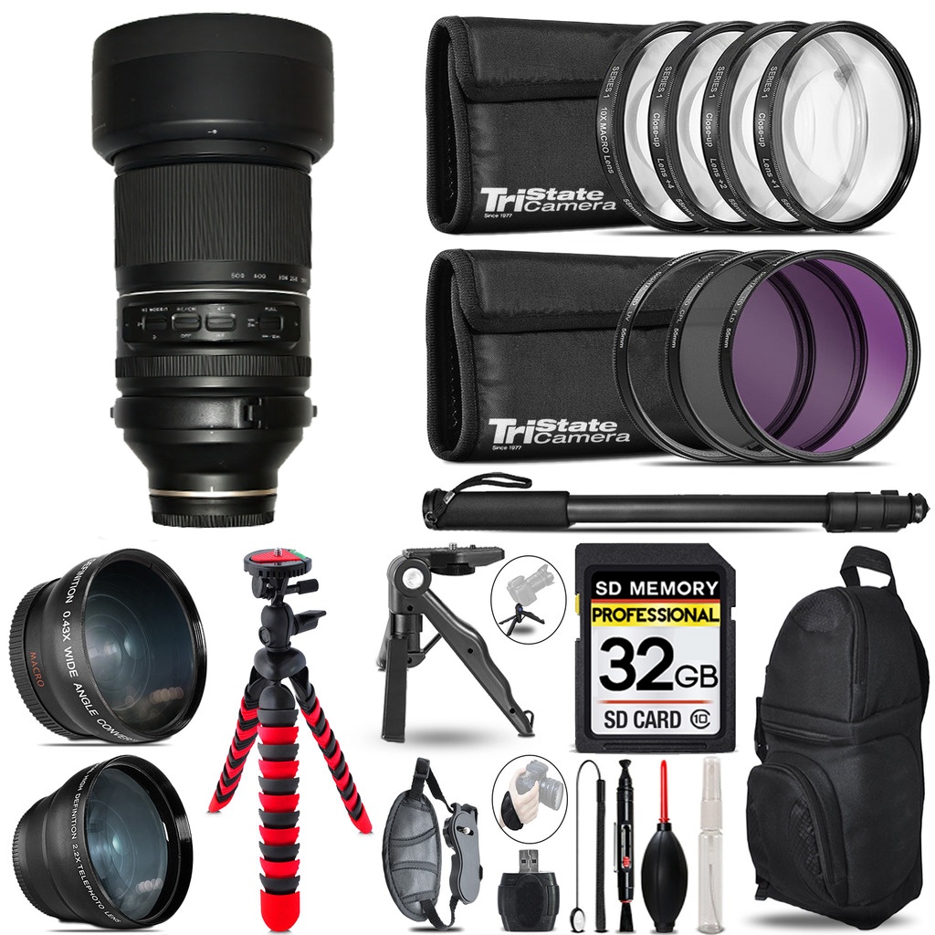 150-500mm f/5-6.7 III VXD Lens for -3 Lenses+Tripod +Backpack -32GB *FREE SHIPPING*