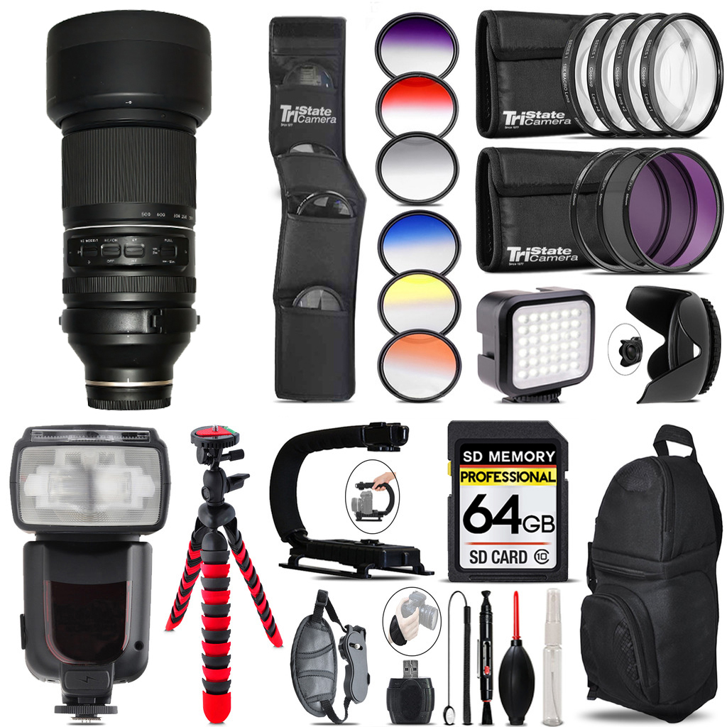 150-500mm f/5-6.7 III VXD Lens for Sony+ LED Light -64GB Kit Bundle *FREE SHIPPING*
