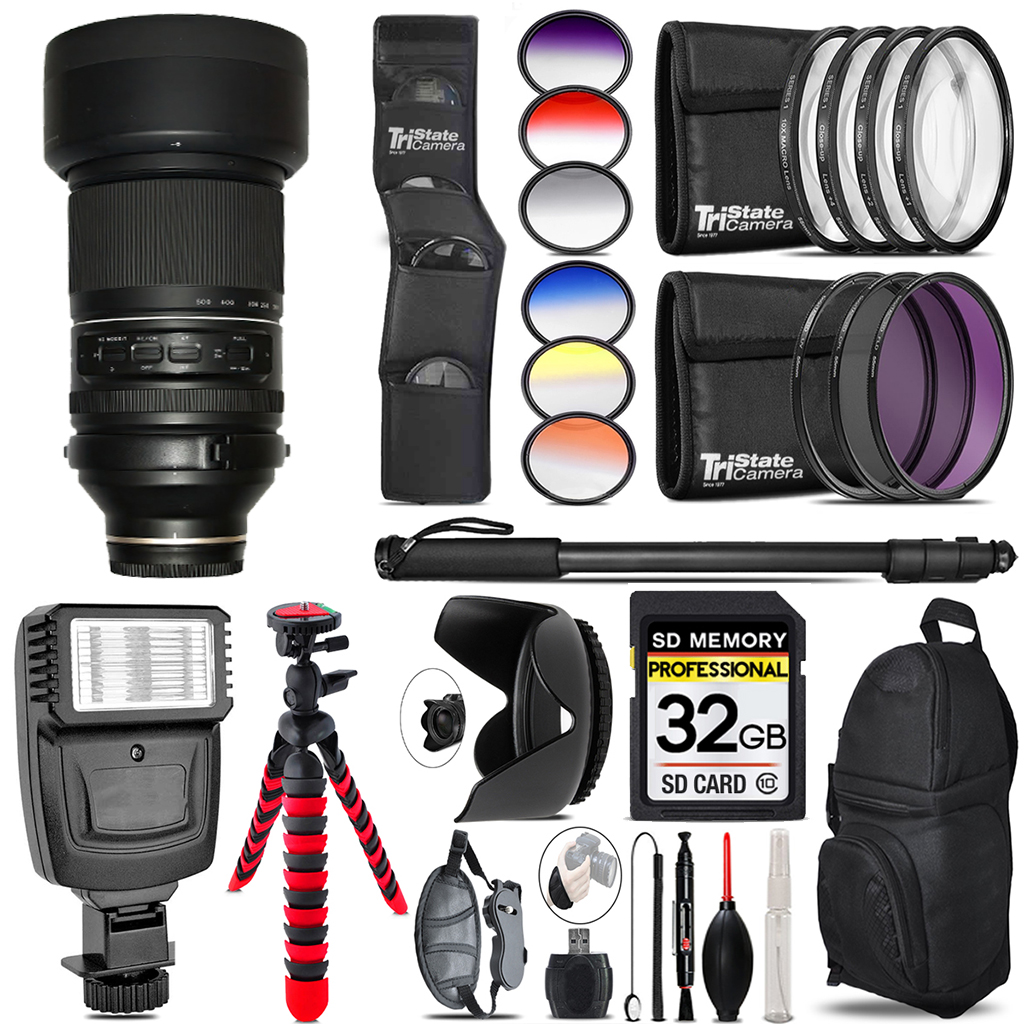 150-500mm f/5-6.7 III VXD Lens for +Flash+Color Filter Set -32GB Kit *FREE SHIPPING*