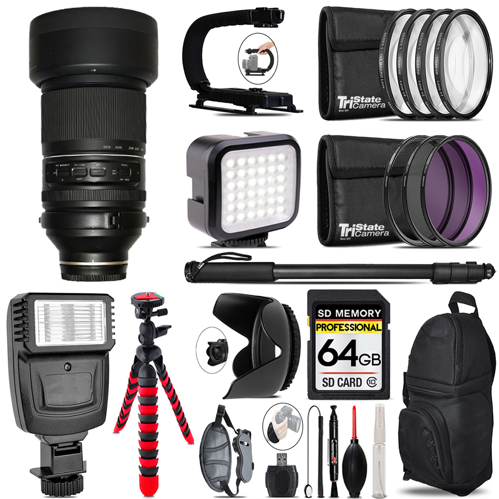 150-500mm f/5-6.7 III VXD Lens for -Video Kit +Flash,64GB Kit Bundle *FREE SHIPPING*