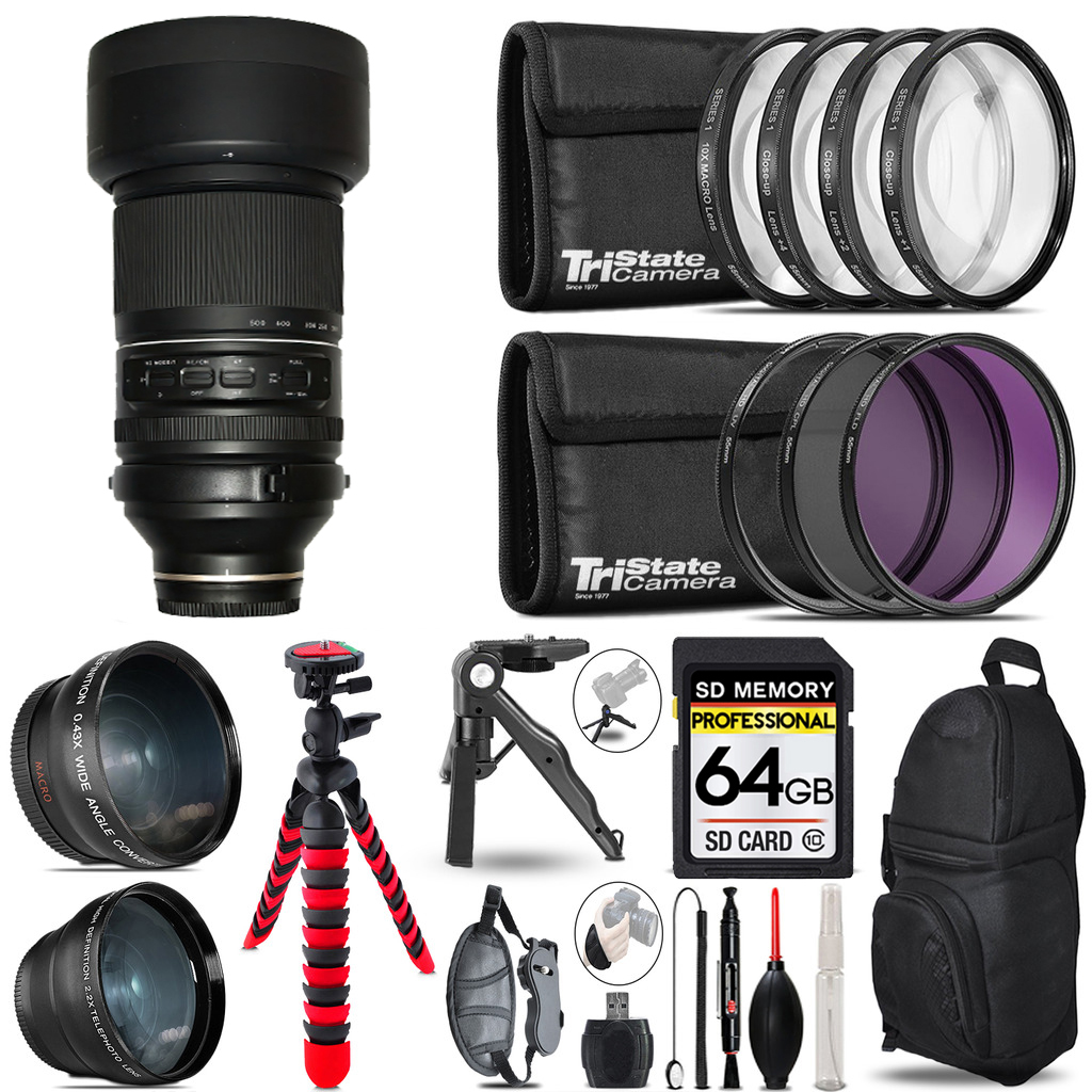 150-500mm f/5-6.7 III VXD Lens for -3 Lenses+ Tripod +Backpack -64GB *FREE SHIPPING*