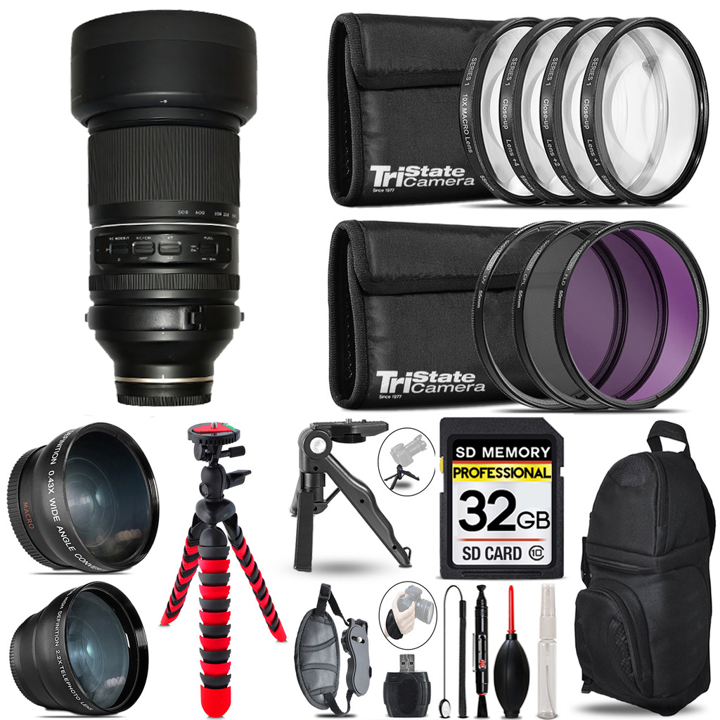 150-500mm f/5-6.7 III VXD Lens for Sony, 3 Lenses+Tripod +Backpack - 32GB *FREE SHIPPING*