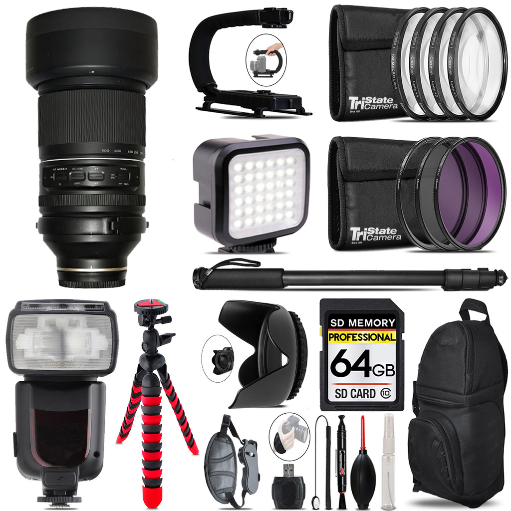 150-500mm f/5-6.7 III VXD Lens for + LED Flash+ Bag -64GB Bundle *FREE SHIPPING*