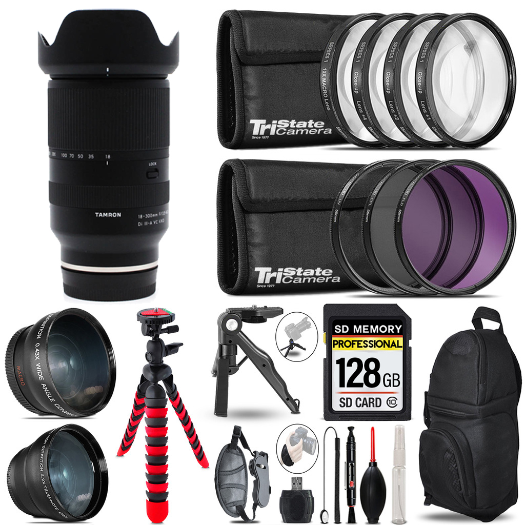18-300mm f/3.5-6.3 III-A VC VXD Lens Lenses+Tripod +Backpack -128GB *FREE SHIPPING*