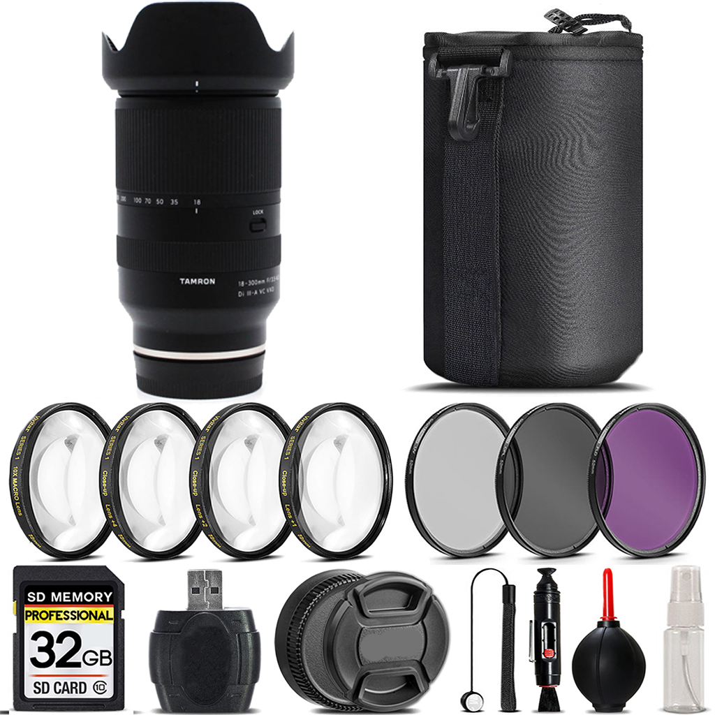 18-300mm f/3.5-6.3 III-A VC Lens Sony+4PC Macro Kit+3 Piece Filter-32GB *FREE SHIPPING*