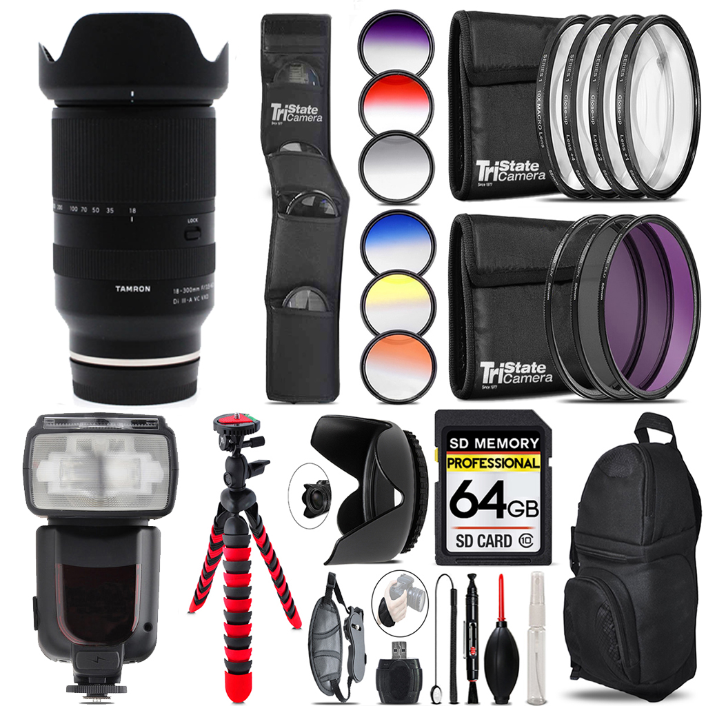 18-300mm f/3.5-6.3 III-A VC Lens +13 Piece Filter & More-64GB Kit *FREE SHIPPING*