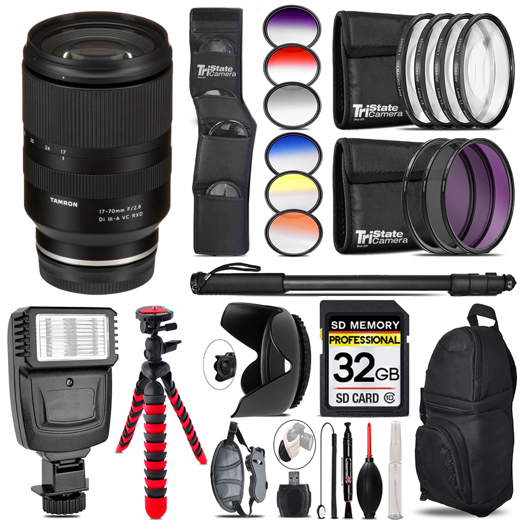 17-70mm f/2.8 III-A VC RXD Lens E +Flash+Color Filter Set -32GB Kit *FREE SHIPPING*