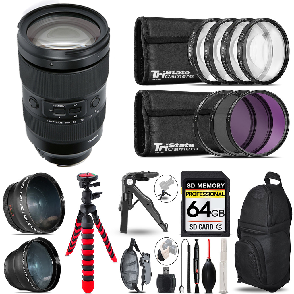 35-150mm f/2-2.8 III VXD Lens for 3 Lenses+ Tripod +Backpack -64GB *FREE SHIPPING*