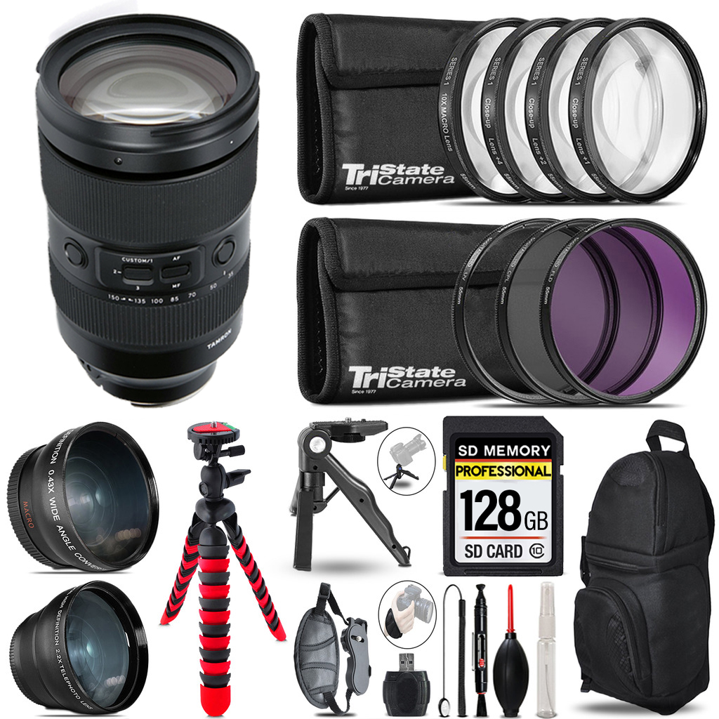 35-150mm f/2-2.8 III VXD Lens for 3 Lenses+Tripod +Backpack -128GB *FREE SHIPPING*