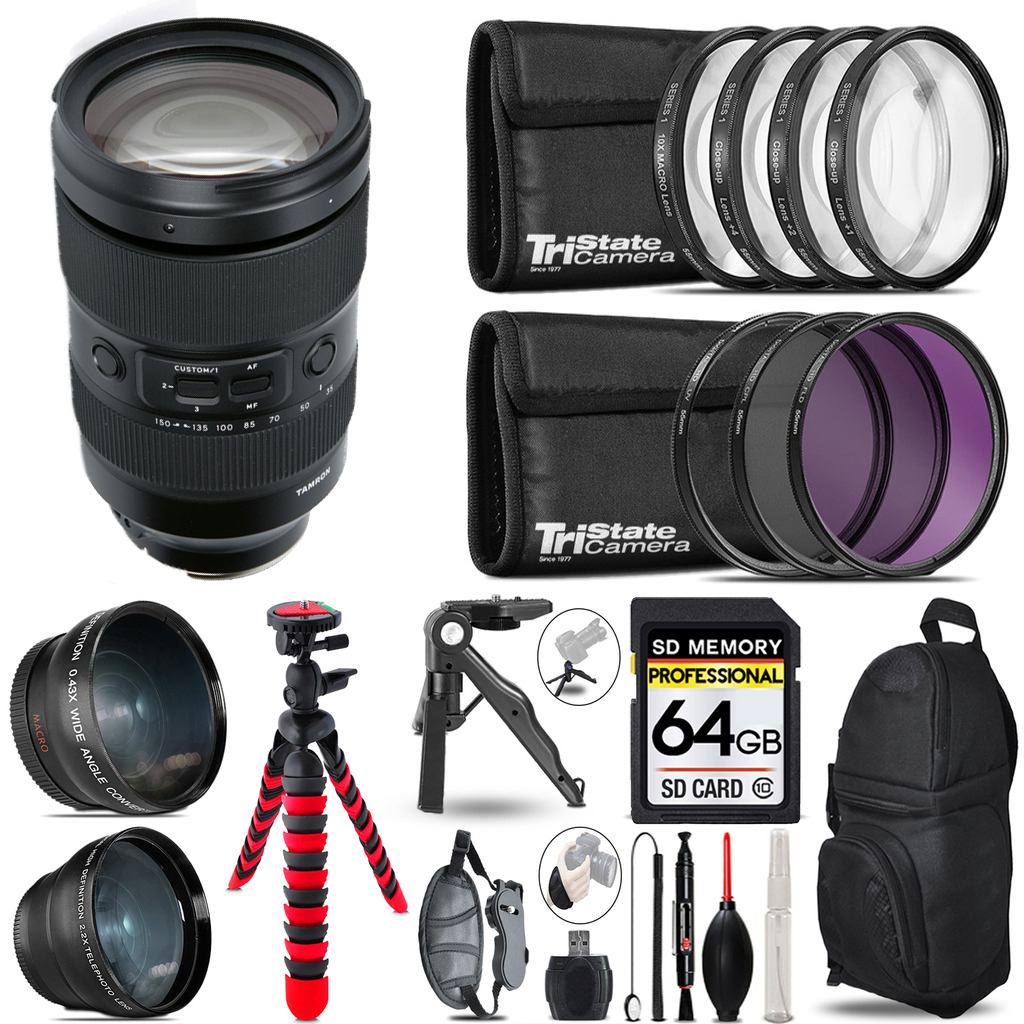 35-150mm f/2-2.8 III VXD Lens for - 3 Lenses+ Tripod +Backpack -64GB *FREE SHIPPING*