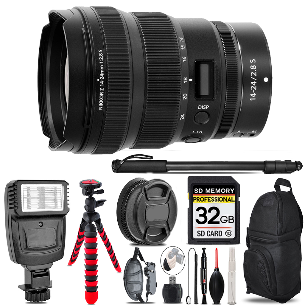 NIKKOR Z 14-24mm f/2.8 S Lens+Flash +Color Filter Set -32GB Accessory Kit *FREE SHIPPING*