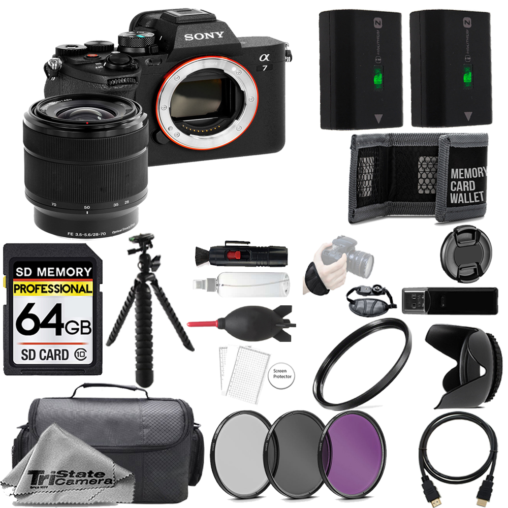 a7 IV Mirrorless Camera w/ 28-70mm Lens +64GB + Ext Bat+ 3 PC Filter- Kit *FREE SHIPPING*