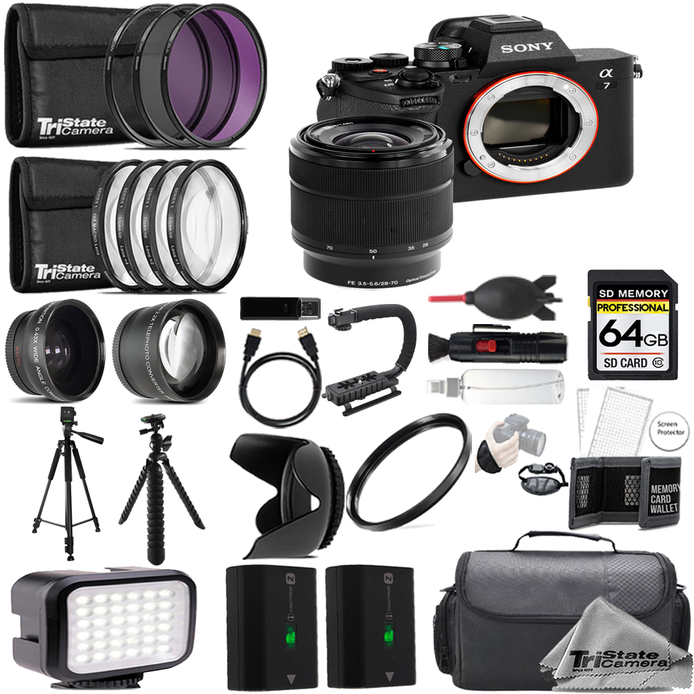 a7 IV Mirrorless Camera w/ 28-70mm Lens +64GB +Ext Bat+ 9 PC Filter- Kit *FREE SHIPPING*
