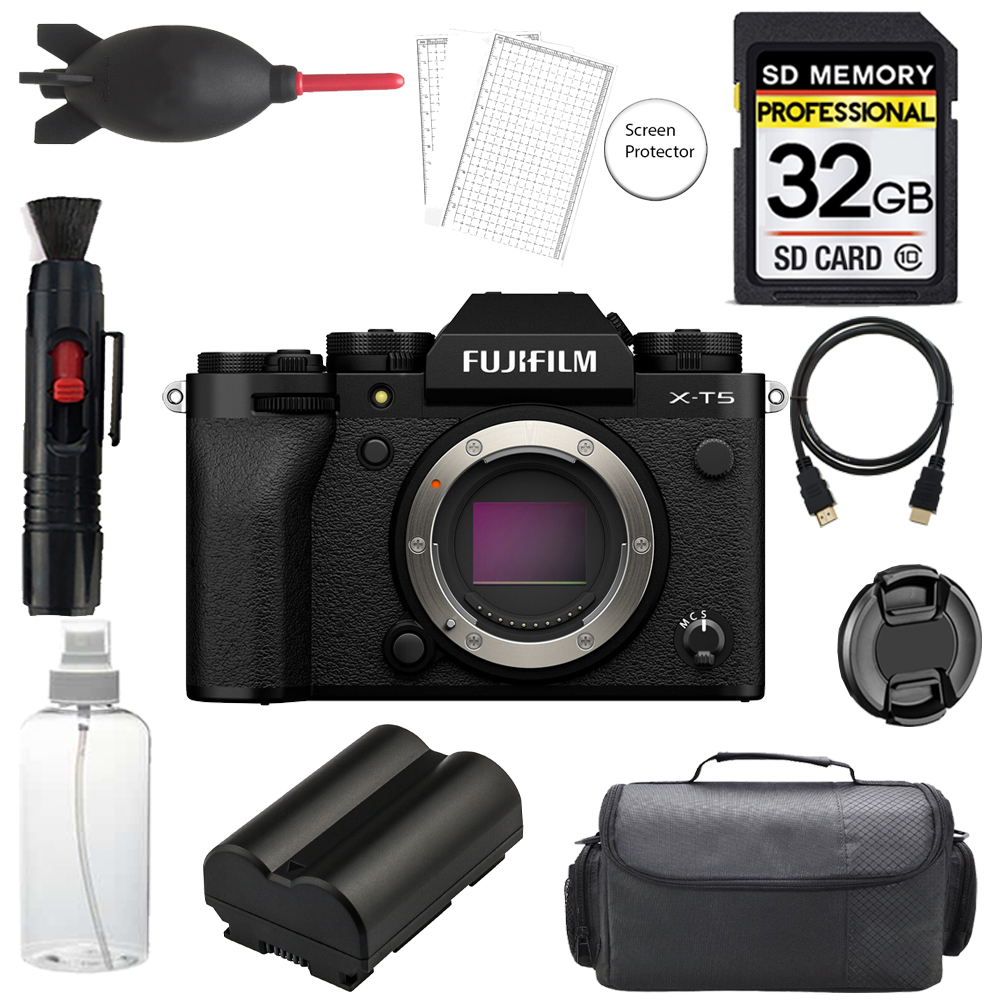 X-T5 Mirrorless Camera (Black) + 32GB +Bag+ Screen Protector- Basic Kit *FREE SHIPPING*