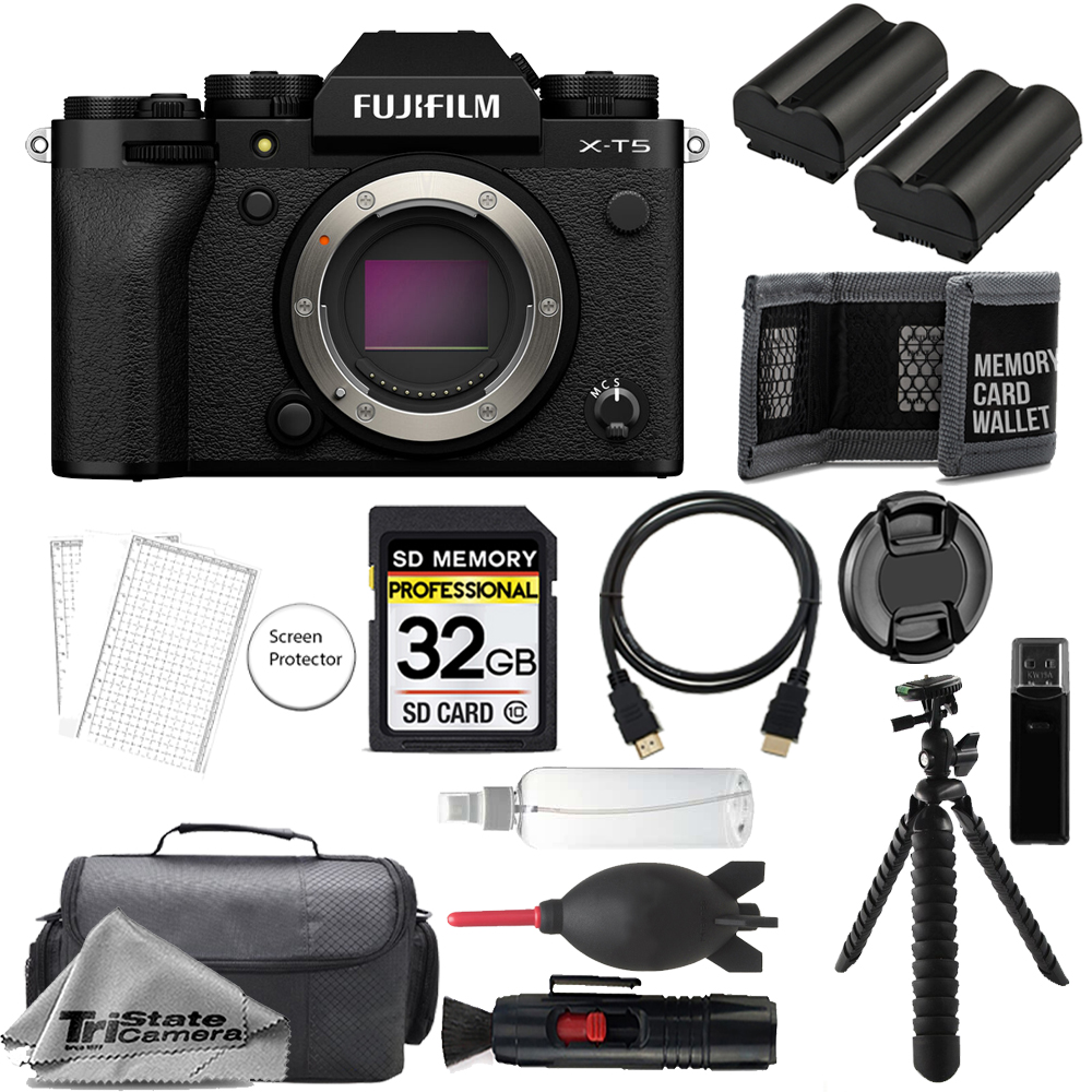 X-T5 Camera (Black) + 32GB + Extra Battery+ Tripod- Accessory Kit *FREE SHIPPING*