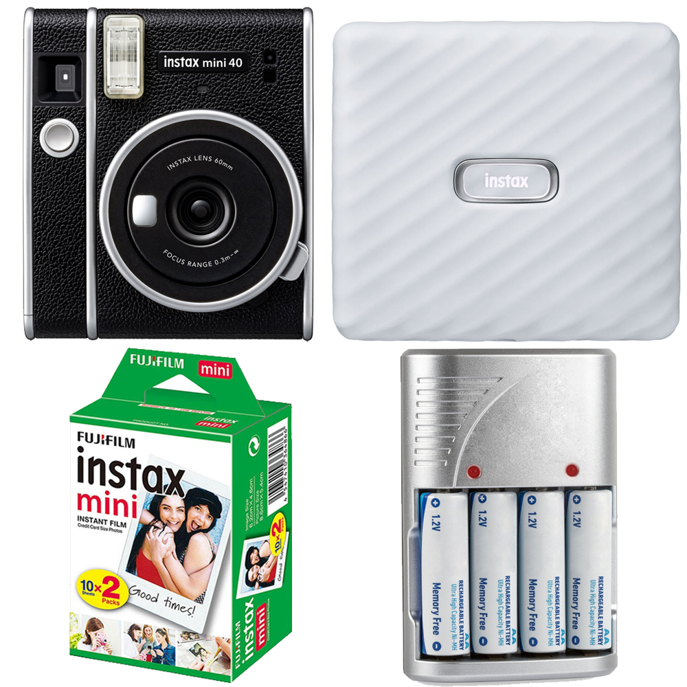 INSTAX MINI 40 Instant Film Camera+Battery +Mini Film White Printer Kit *FREE SHIPPING*