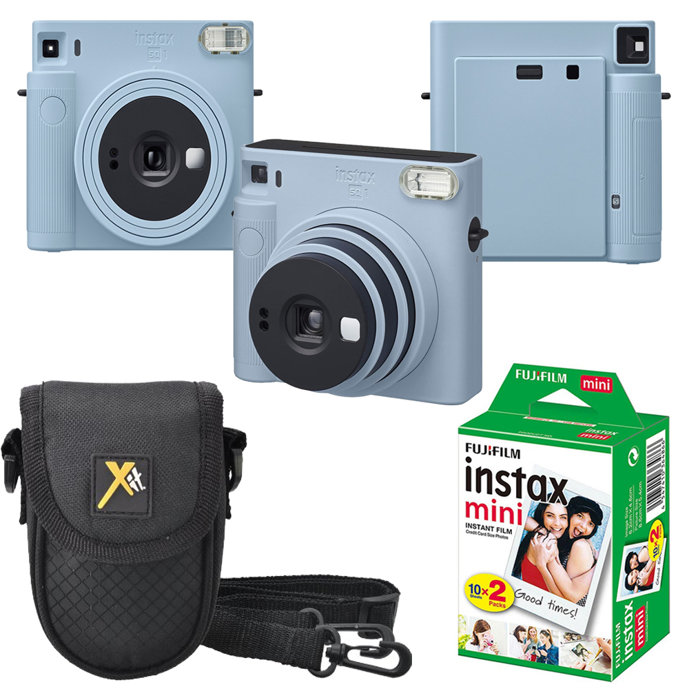 INSTAX SQUARE SQ1 Instant Film Camera Glacier Blue +Case+Mini Film Kit *FREE SHIPPING*