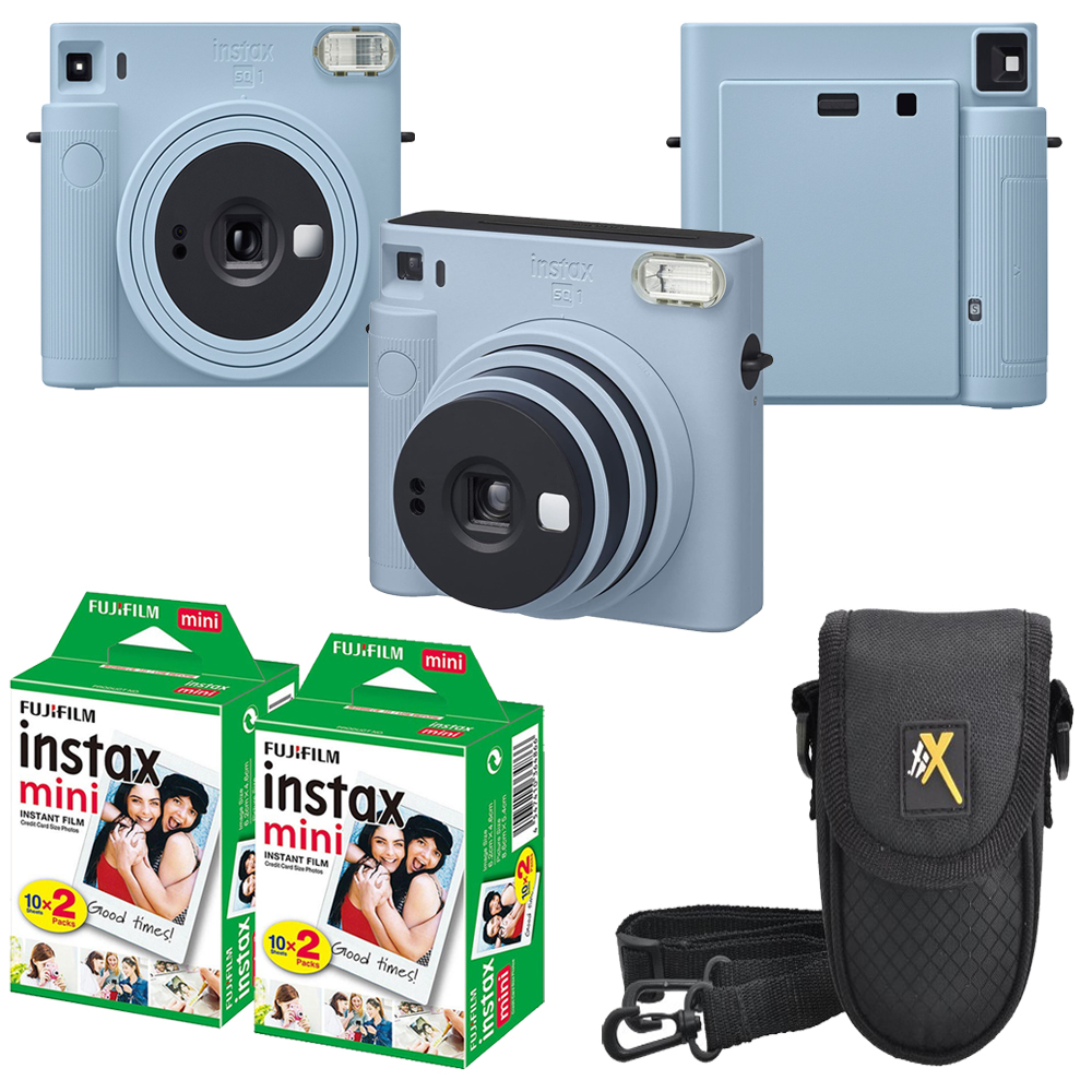 INSTAX SQUARE SQ1 Instant Film Camera Blue +Case +Mini Film Kit- 2 Pack *FREE SHIPPING*