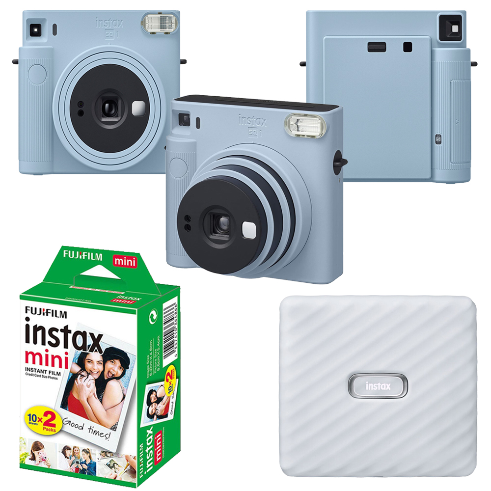 INSTAX SQUARE SQ1 Film Camera Blue +Mini Film White Printer Kit -1 Pack *FREE SHIPPING*