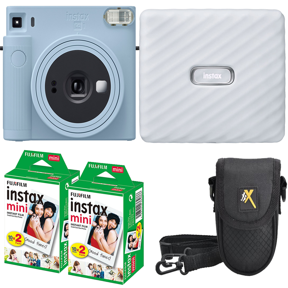 INSTAX SQUARE SQ1 Film Camera Blue +Case+Film White Printer Kit -2 Pack *FREE SHIPPING*