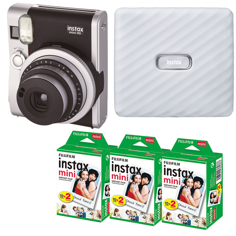 INSTAX Mini 90 Neo Instant Camera +Mini Film White Printer Kit -3 Pack *FREE SHIPPING*