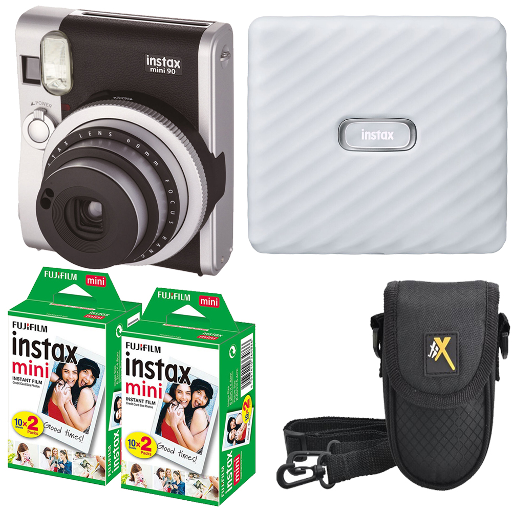 INSTAX Mini 90 Neo Camera +Case+Mini Film White Printer Kit -2 Pack *FREE SHIPPING*