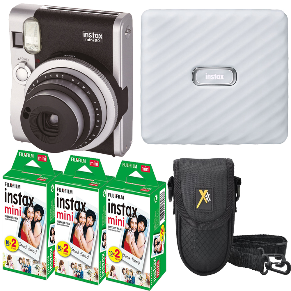 INSTAX Mini 90 Neo Camera+Case +Mini Film White Printer Kit -3 Pack *FREE SHIPPING*