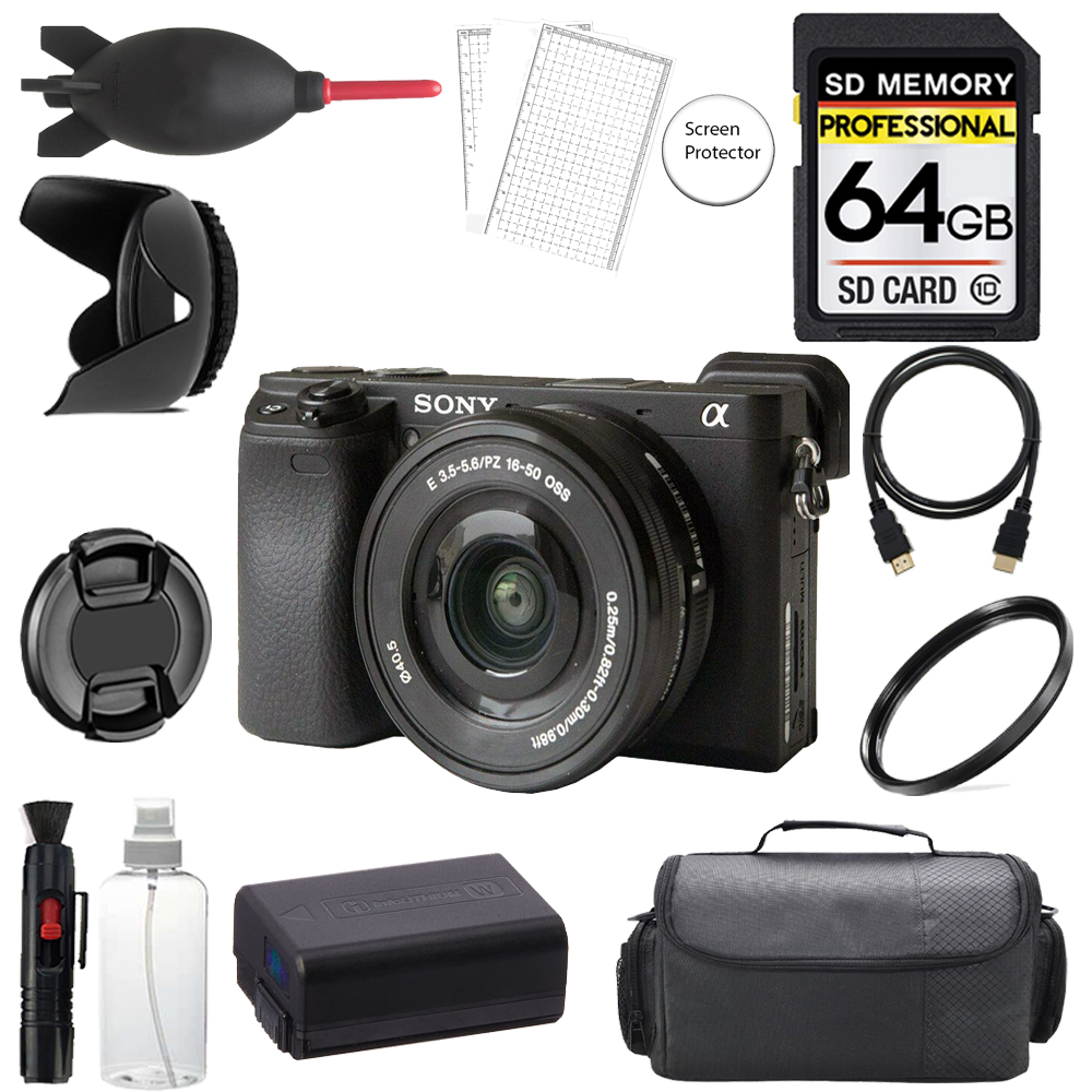 Alpha a6400 Camera w/ 16-50mm Lens + 64GB + Bag+ UV Filter- Basic Kit *FREE SHIPPING*