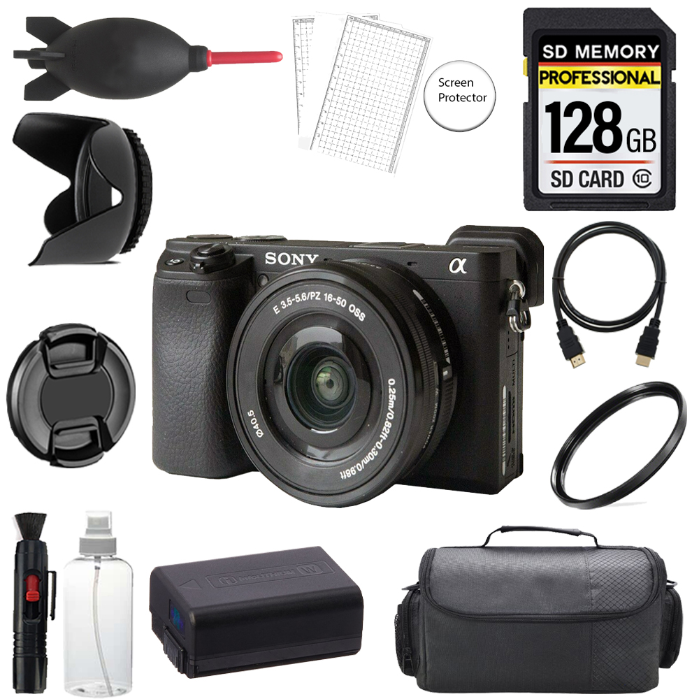 Alpha a6400 Camera w/ 16-50mm Lens + 128GB + Bag+ UV Filter- Basic Kit *FREE SHIPPING*