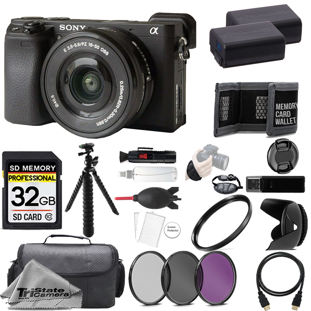 Alpha a6400 Camera w/ 16-50mm Lens +32GB + Ext Bat+ 3 PC Filter- Kit *FREE SHIPPING*