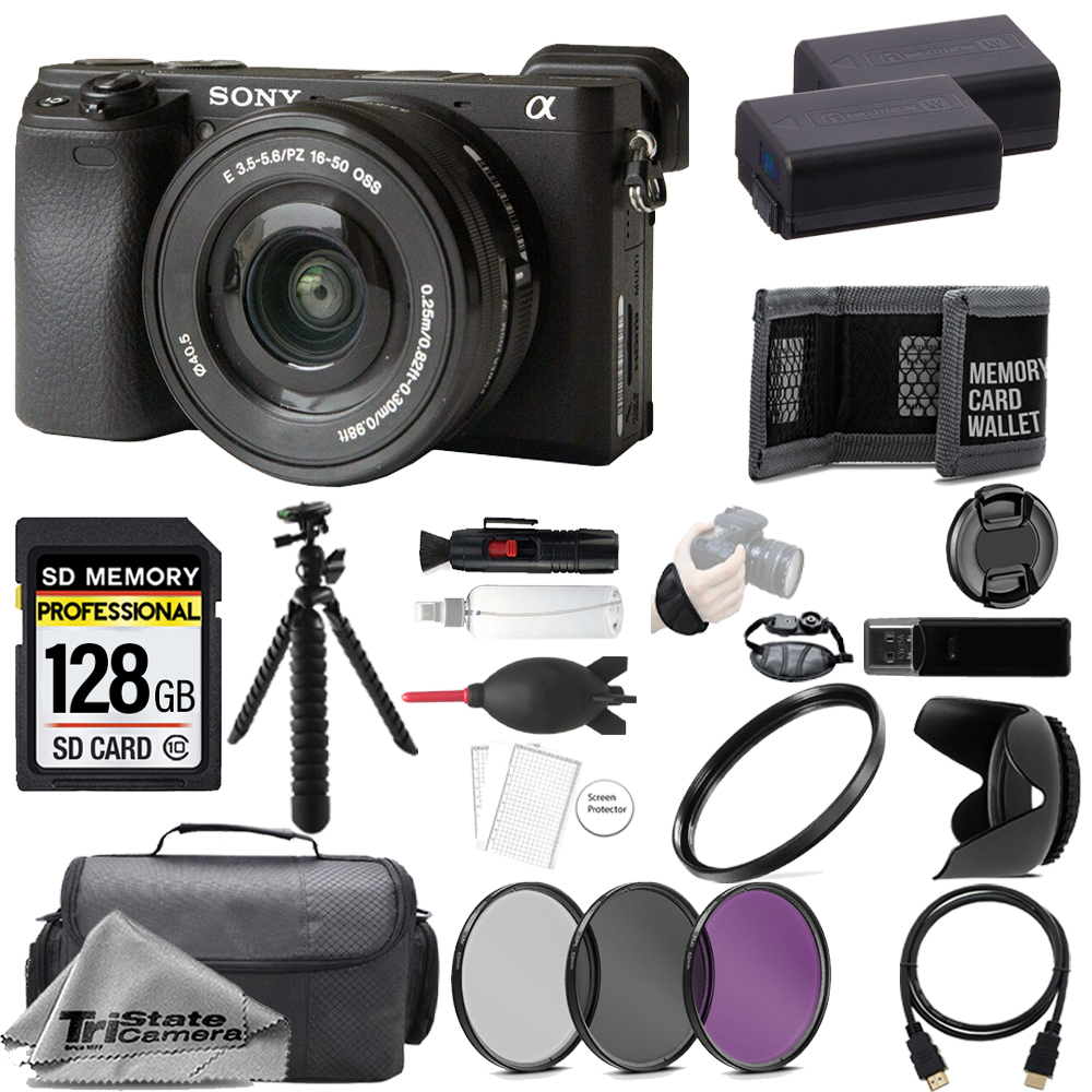 Alpha a6400 Camera w/ 16-50mm Lens +128GB + Ext Bat+ 3 PC Filter- Kit *FREE SHIPPING*