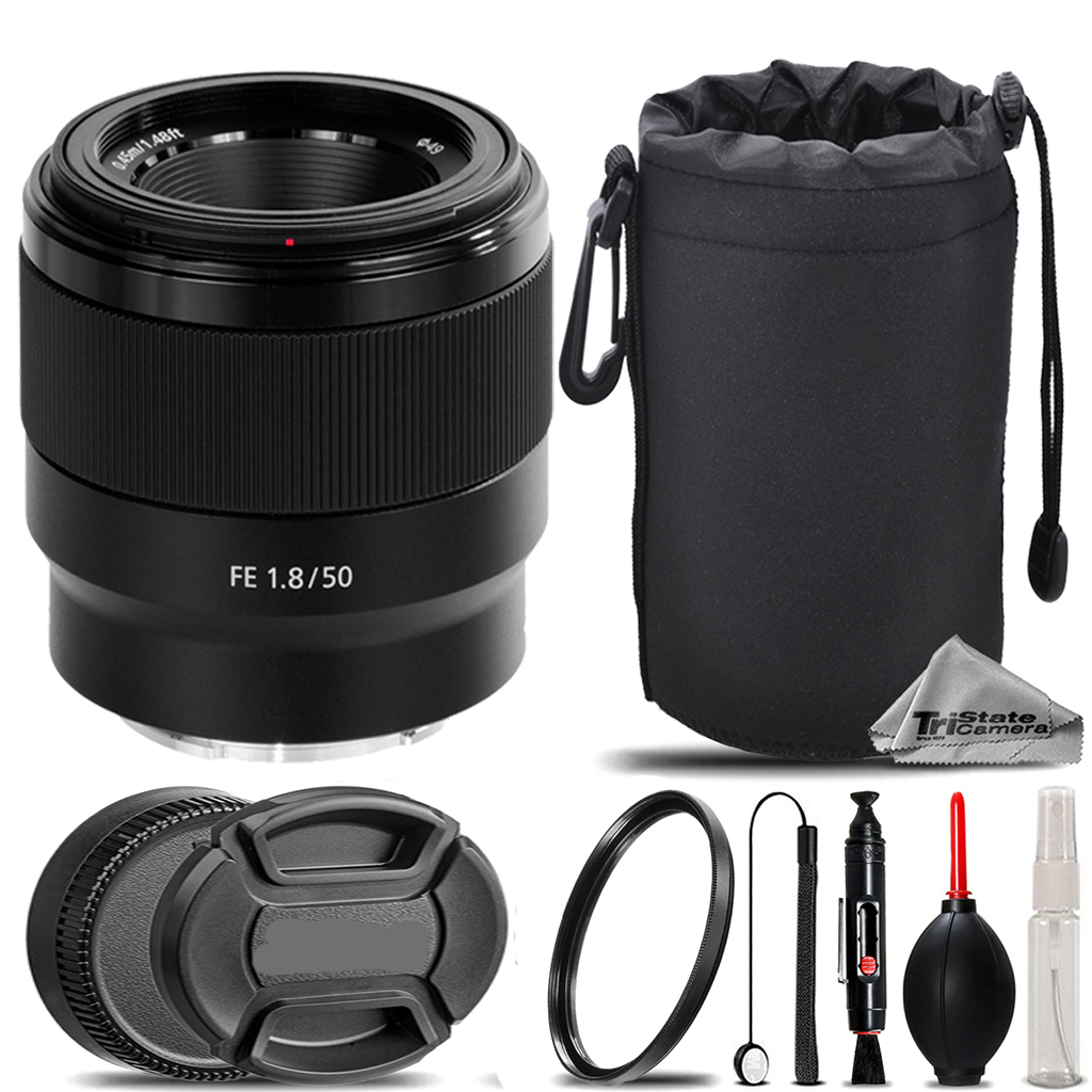 FE 50mm f/1.8 Lens + UV Filter+ + Hood + Lens Pouch- Basic Kit *FREE SHIPPING*