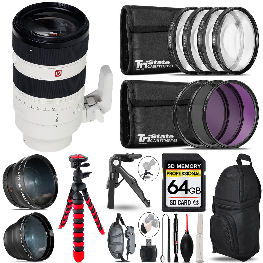FE 70-200mm f/2.8 GM OSS II Lens -3 Lens Kit + Tripod +Backpack -64GB Kit *FREE SHIPPING*