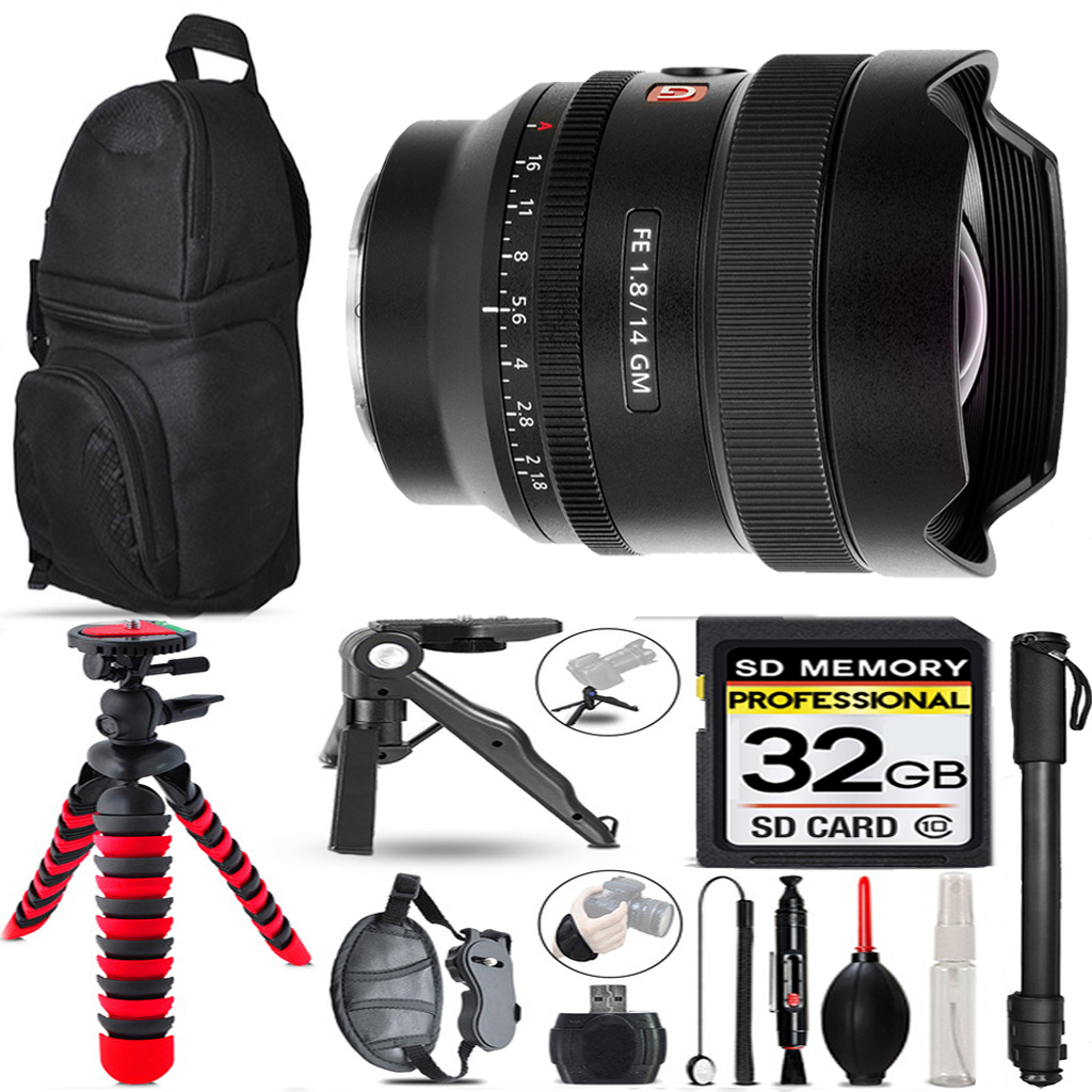 FE 14mm f/1.8 GM Lens +Tripod + Backpack - 32GB Kit *FREE SHIPPING*