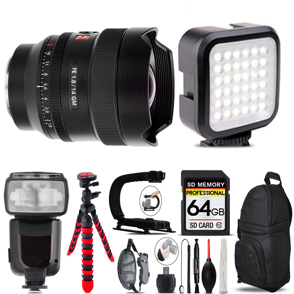 FE 14mm f/1.8 GM Lens + LED Light -64GB Kit Bundle *FREE SHIPPING*