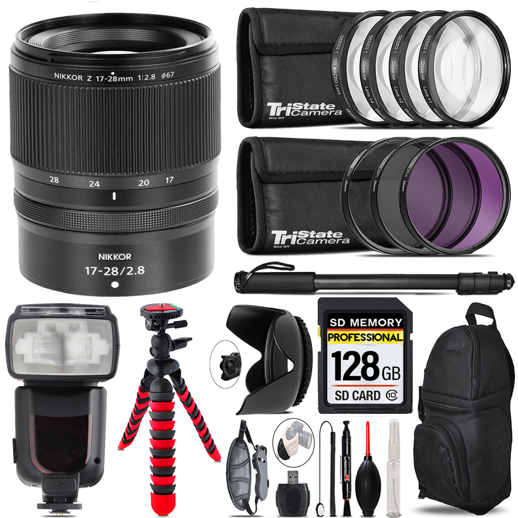 NIKKOR Z 17-28mm f/2.8  Lens + Professional Flash+ 128GB Accessory Kit *FREE SHIPPING*