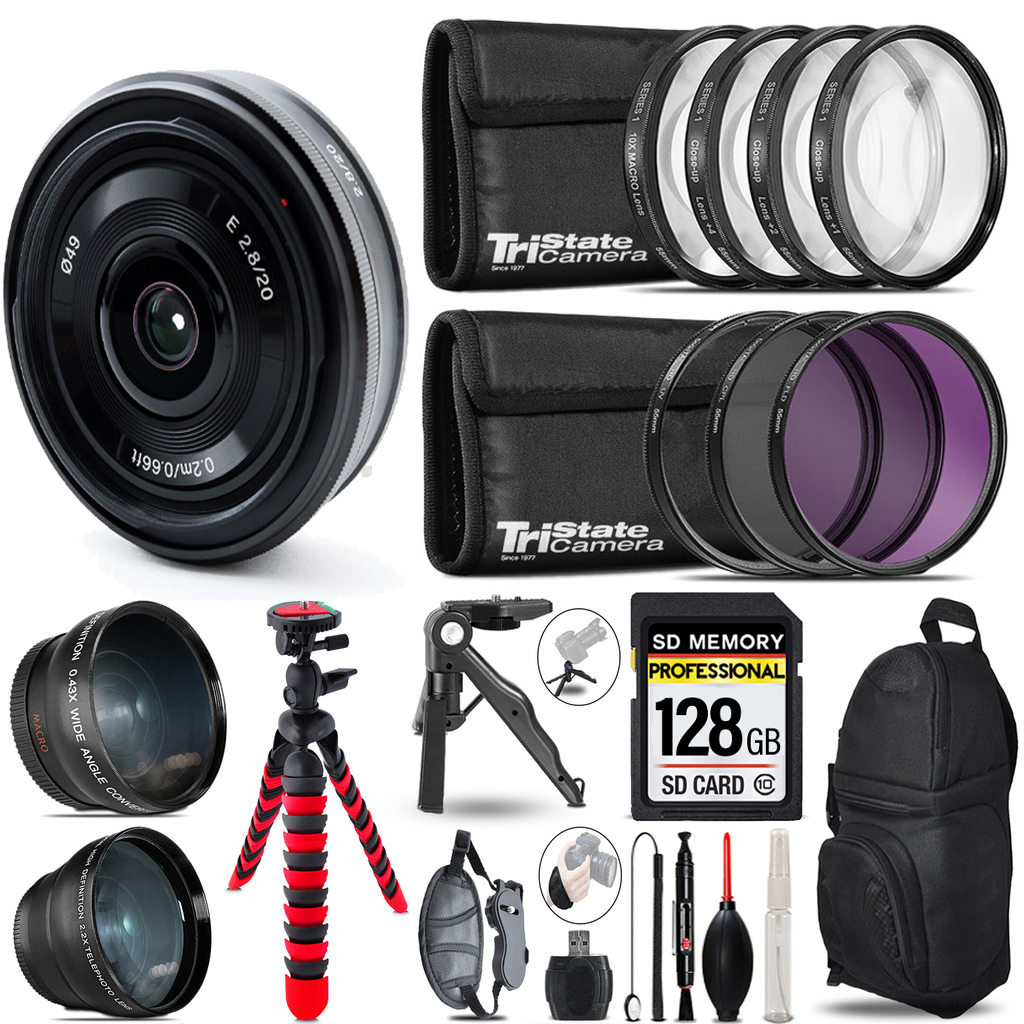 E 20mm f/2.8 Lens -3 Lens Kit +Tripod +Backpack - 128GB Kit *FREE SHIPPING*