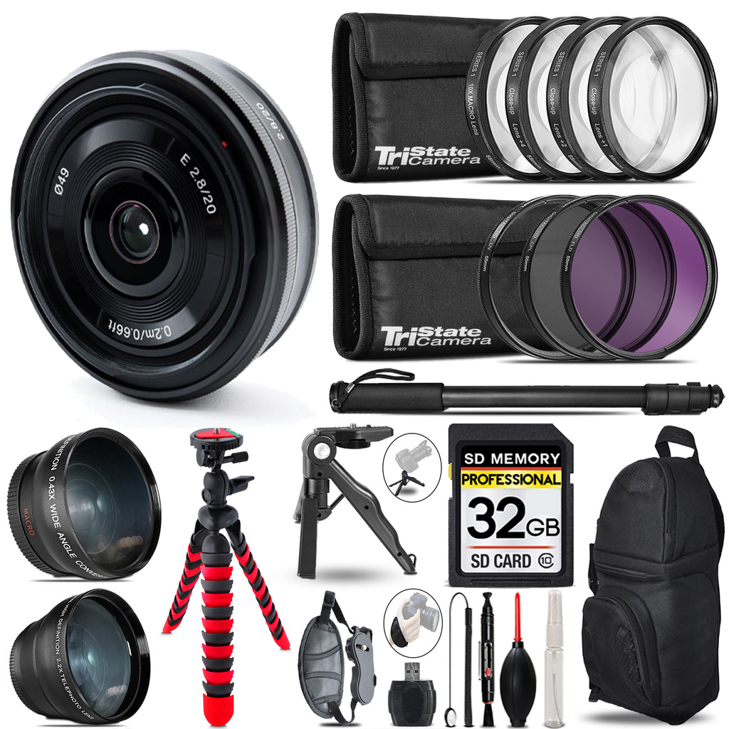 E 20mm f/2.8 Lens -3 Lens Kit +Tripod +Backpack - 32GB Kit *FREE SHIPPING*