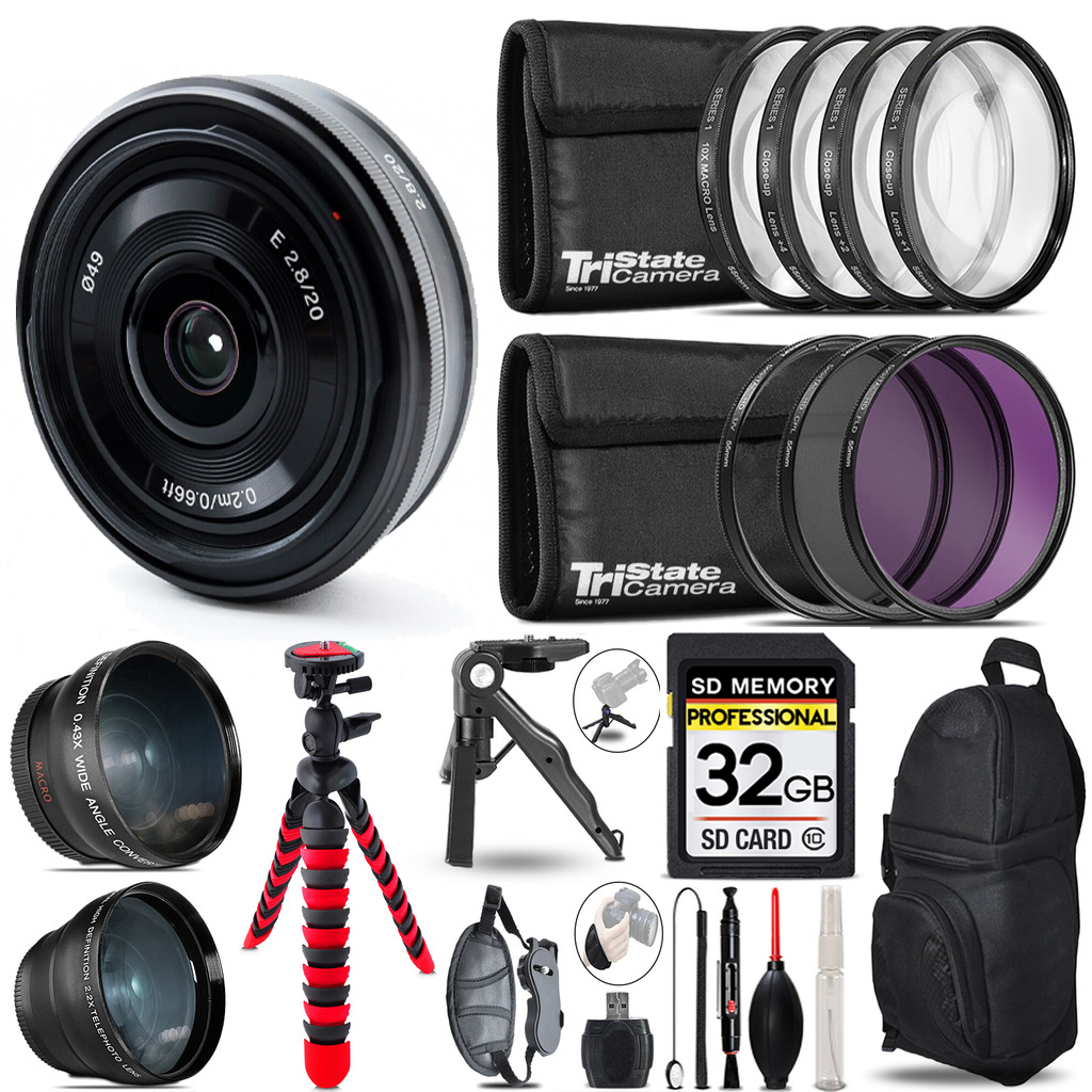E 20mm f/2.8 Lens -3 Lens Kit +Tripod +Backpack - 32GB Kit *FREE SHIPPING*