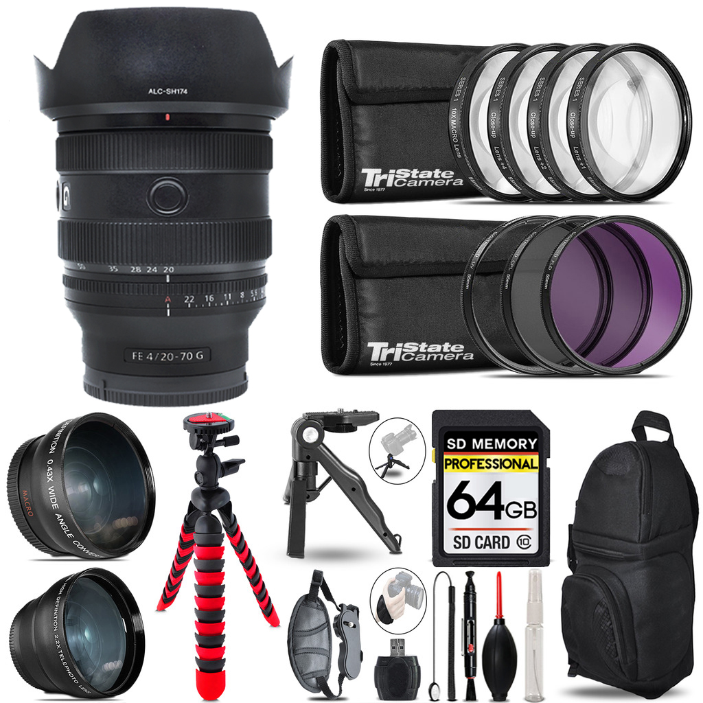 FE 20-70mm f/4 G Lens for E- 3 Lens Kit + Tripod +Backpack -64GB Kit *FREE SHIPPING*