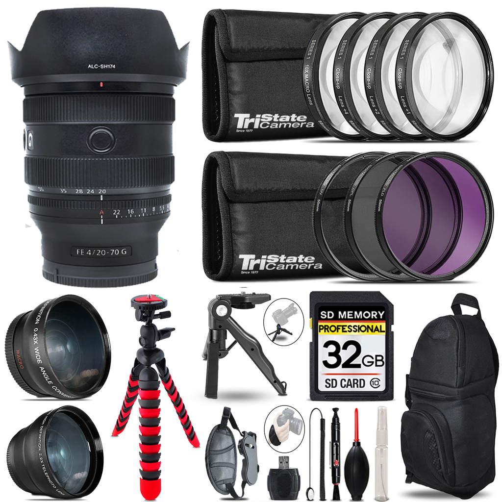 FE 20-70mm f/4 G Lens for E - 3 Lens Kit +Tripod +Backpack - 32GB Kit *FREE SHIPPING*