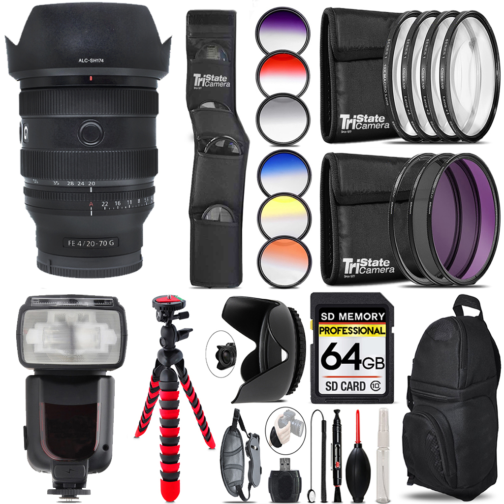 FE 20-70mm f/4 G Lens for E +13 Piece Filter & More-64GB Accessory Kit *FREE SHIPPING*
