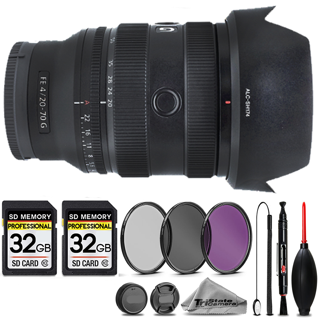 FE 20-70mm f/4 G Lens for E + 3PC FILTER + 64GB STORAGE BUNDLE KIT *FREE SHIPPING*