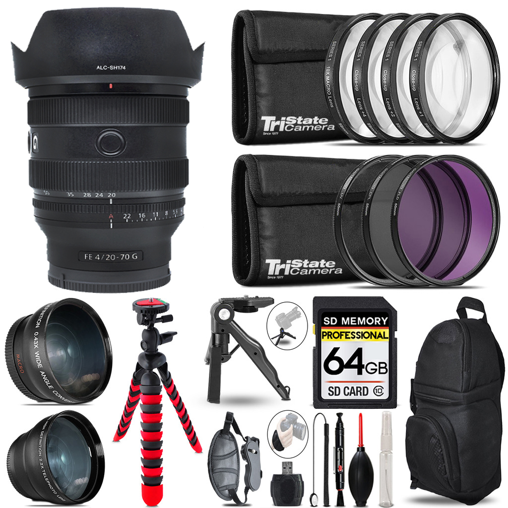 FE 20-70mm f/4 G Lens for E -3 Lens Kit + Tripod +Backpack -64GB Kit *FREE SHIPPING*