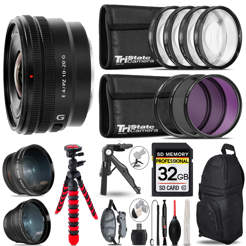 E 10-20mm f/4 PZ G Lens - 3 Lens Kit +Tripod +Backpack - 32GB Kit *FREE SHIPPING*