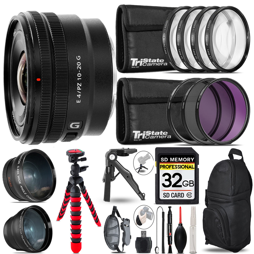 E 10-20mm f/4 PZ G Lens -3 Lens Kit +Tripod +Backpack - 32GB Kit *FREE SHIPPING*