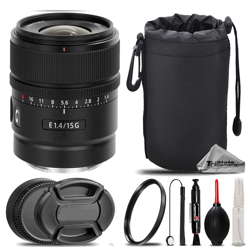 E 15mm f/1.4 G Lens + UV Filter+ + Hood + Lens Pouch- Basic Kit *FREE SHIPPING*