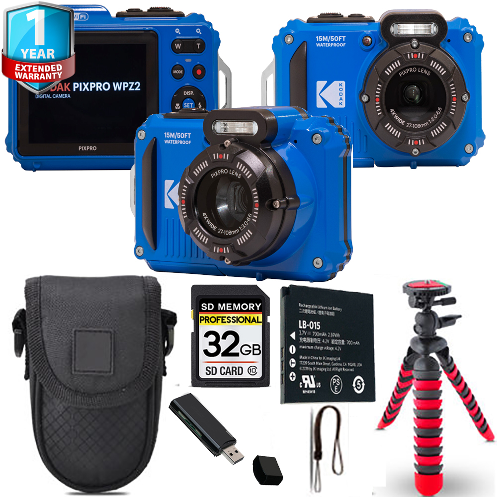 PIXPRO WPZ2 Digital Camera (Blue) + Tripod + Case+ 1 Yr Warranty *FREE SHIPPING*